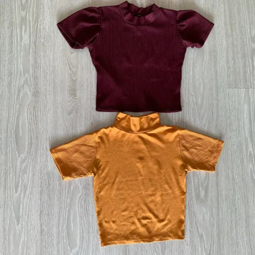 2 Cropped Malha Canelada P 