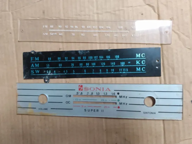Lote com 3 dial para rádios antigo