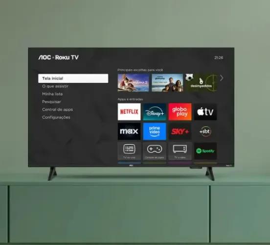 Smart Tv 43 Aoc Led Roku Full Hd Wi-fi 60hz Hdmi Usb 43s5155/78g, Loja Física, Garantia