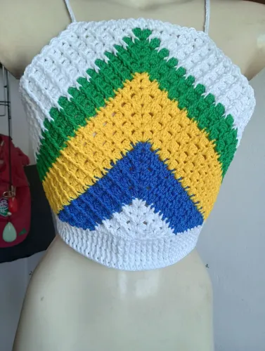 Tops em crochê feito a mão com linha100%algodão