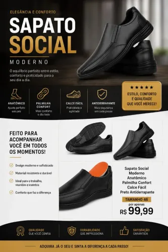 Sapato social na caixa sem usado tamanho 46