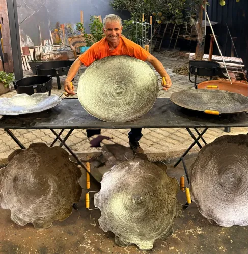 Tacho em disco de arado com e sem borda, frigideira, panela,