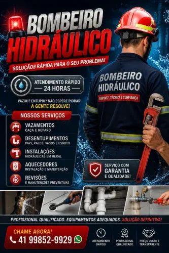 Serviço de bombeiro hidráulico