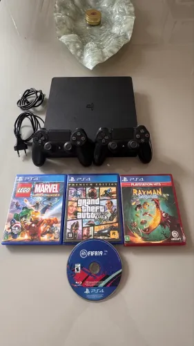 PlayStation 4 Slim 1TB - Completo + Jogos