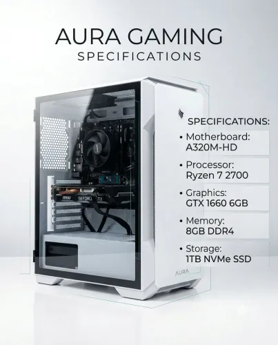 PC GAMER RYZEN 7 + GTX 1660 MSI 6GB