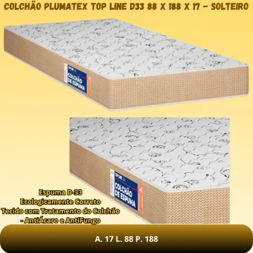 COLCHÃO PLUMATEX TOP LINE D33 88 x 188 x 17 -