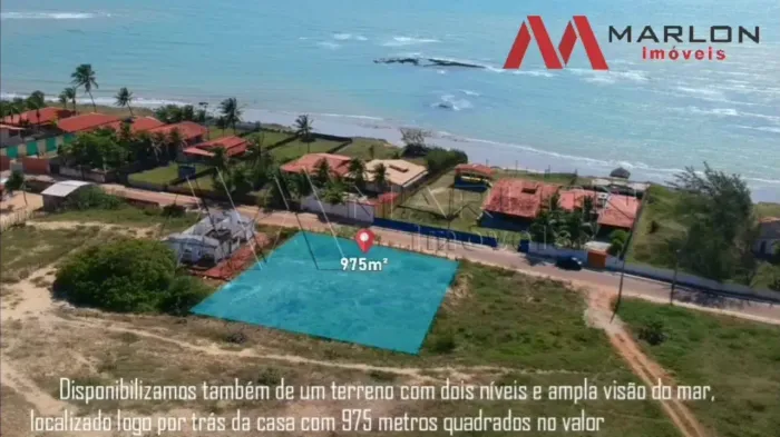Terreno em Praia de Caraúbas, plano, visão para o mar, ótima localização, 1.000m².
