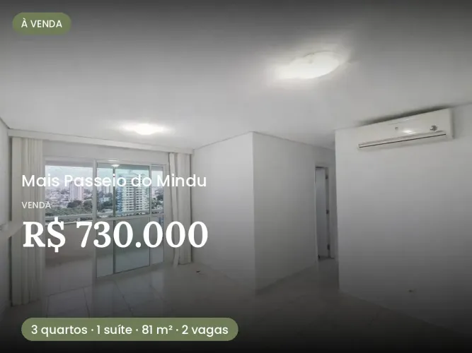 VENDO APTO - MAIS PASSEIO DO MINDU - 3 QUARTOS