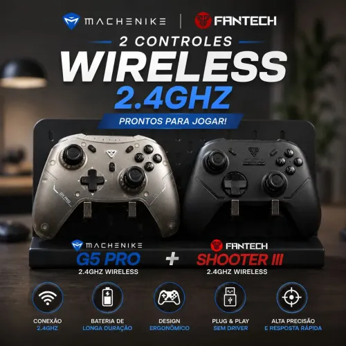 2 Controles Wireless 2.4Ghz Machenike G5 Pro + Fantech Shooter III