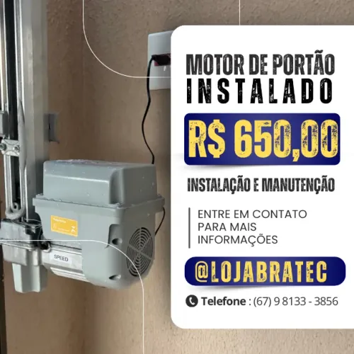 Motor para portão de elevação de 1/4 de HP de 8 segundos (instalado)