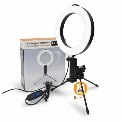 14cm Ring Light 3 Tons (frio, morna, quente) com Suporte para Celular & Tripé de Mesa