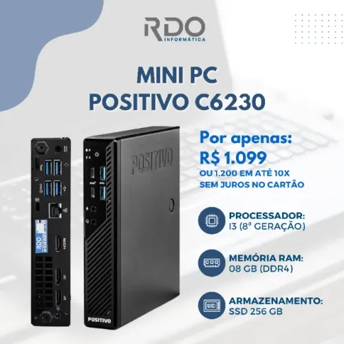 Mini PC Positivo C6230 i3 8ª Geração 8GB DDR4 SSD 256GB - Potente & barato!