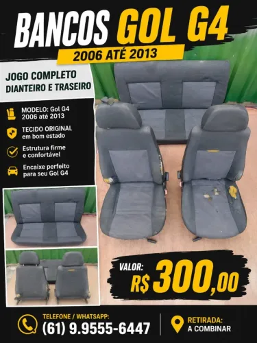 Jogo de banco do GOL G4 2006 até 2013 dianteiros e traseiro