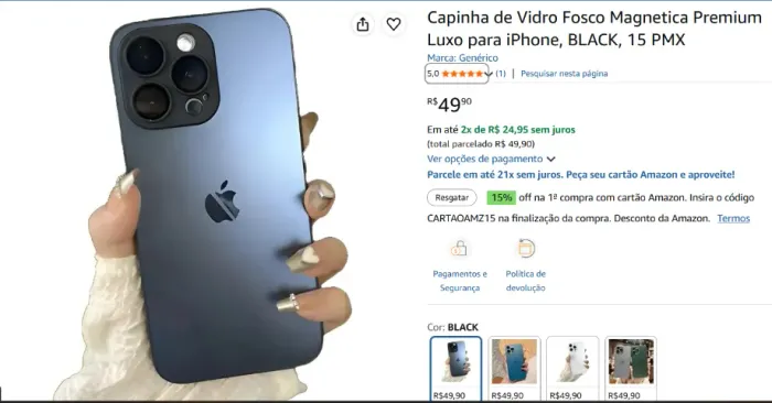 capinha premium iphone 15 pro max