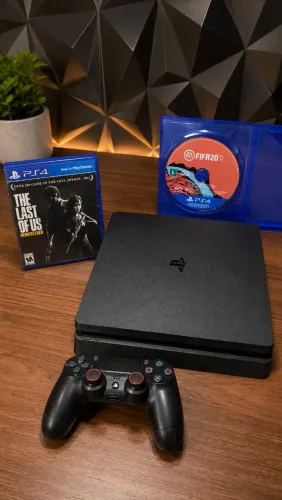 ? PS4 Slim 1TB + Controle Original + Jogos | Impecável!