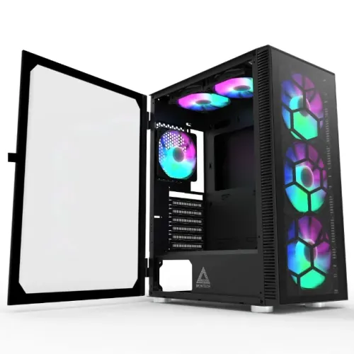 Gabinete Montech X3 Mesh Black com 6 Fans RGB | Excelente Estado