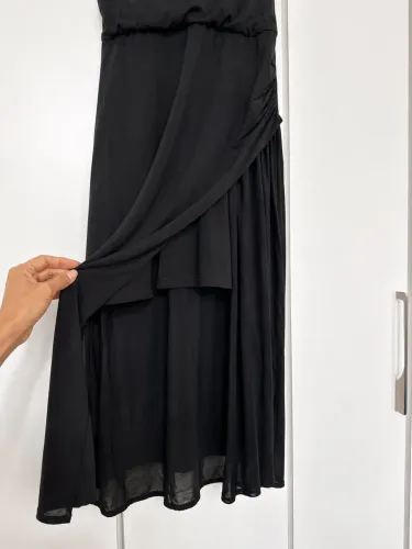 Vestido Midi Preto Feminino Tam. M | Elegante e Confortável