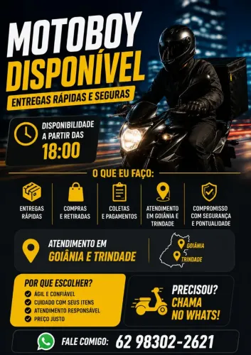 Motoboy Disponível - Entregas Rápidas e Seguras