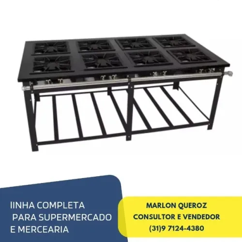 Fogão Industrial Venâncio 8 Bocas 40x40CM