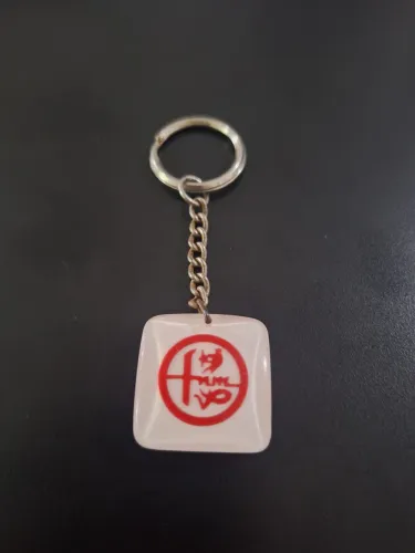 Chaveiro antigo logo FNM, acrilico.