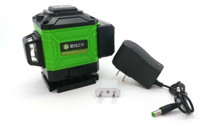 Novo Nivel Laser verde de 8 Linhas com 2 baterias + brinde
