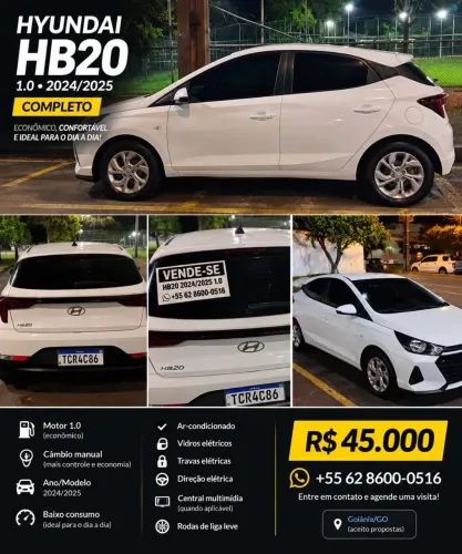 Hyundai HB20 Sense Plus1.0 Flex 12V Mec. 2025