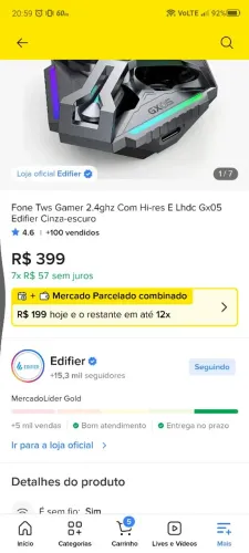Fone gamer edifier (o melhor pode pesquisar)