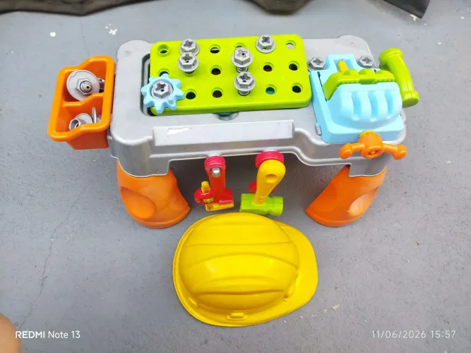 Caixa maleta mesa ferramentas infantil 
