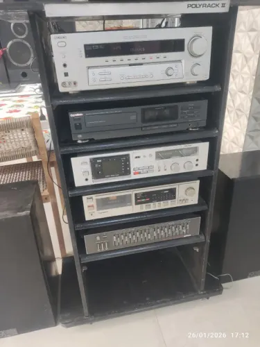 Conjunto aparelho de som completo Sony, Gradiente e caixas Polivox