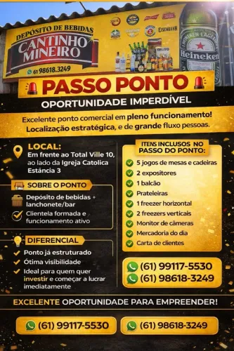 Depósito de bebidas/bar/lanchonete - Planaltina-DF