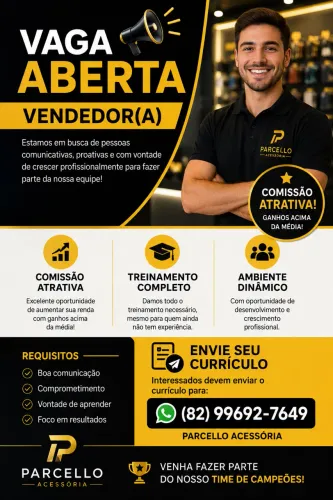 VAGA DE EMPREGO VENDEDOR