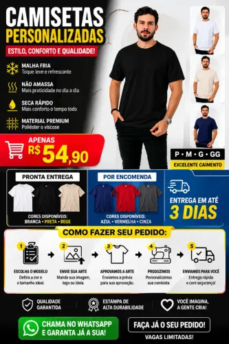 CAMISETAS PERSONALIZADAS DE ALTA QUALIDADE