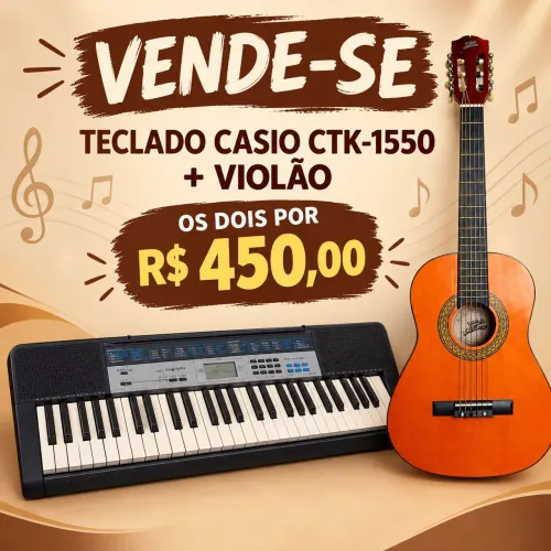 Teclado Casio e Violão.