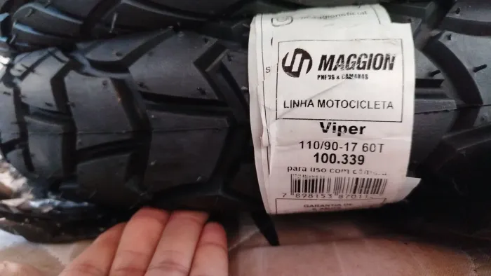 Pneu Bros Maggion Viper 110/90-17 traseiro uso com CÂMARA(PIX, DINHEIRO OU CARTÃO).