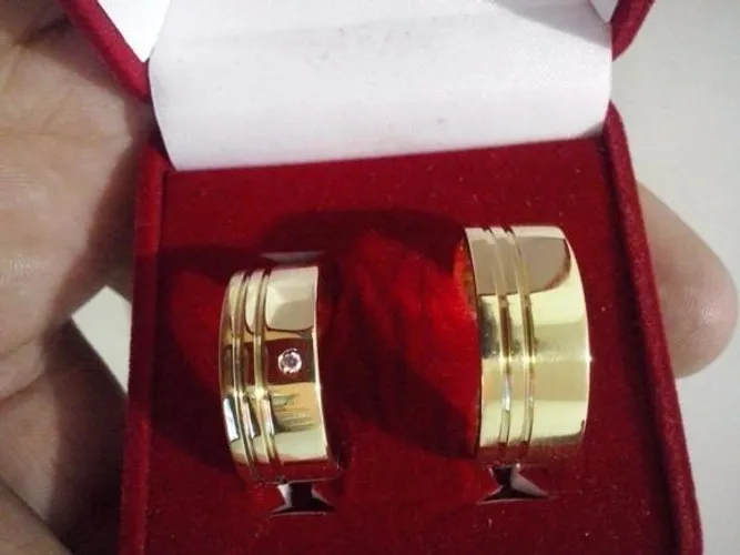 Aliança Moeda Antiga noivado ou casamento 
