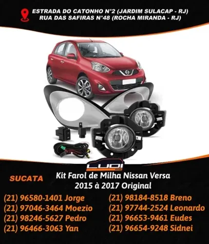 Kit Farol Milha Auxiliar Moldura Cromada Nissan March 2015 à 2017