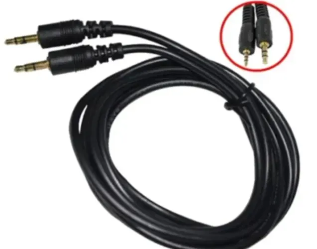 Cabo Auxiliar Áudio P2 P2 Alta Qualidade Com 1.5m E Ponta Dourada  Arduino COD-CP576 