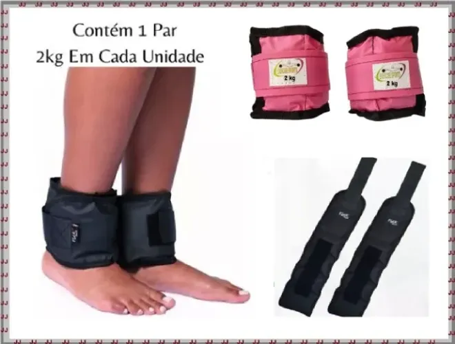 Par de tornozeleira de peso 2 kg - Academia - Fitness - Bem Estar 