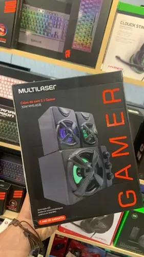 Caixa de Som Multilaser 2.1 Gamer RGB - Novo Lacrado - Parcelamos Sem Juros