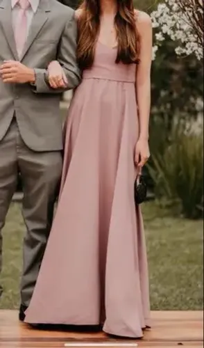 Vestido de Festa Rosa Chá