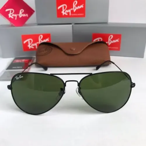 Óculos de sol Rayban Aviador preto lente verde oliva escura