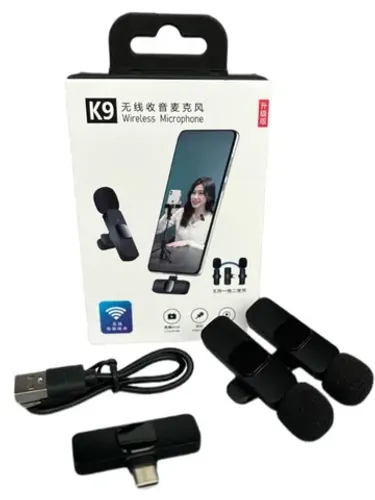 Microfone Sem Fio Duplo Lapela Profissional Android iPhone Cor Iphone( Lightning