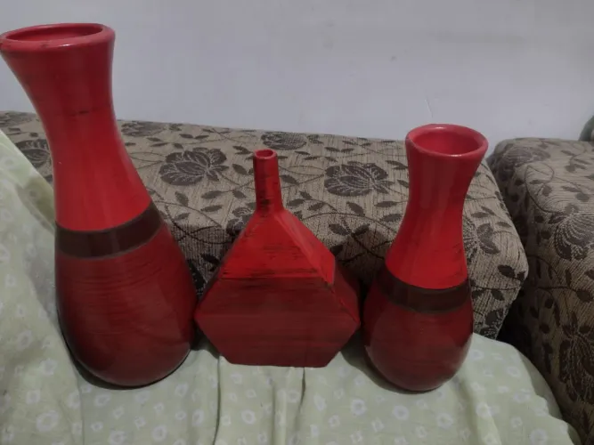 Conjunto vasos vermelho