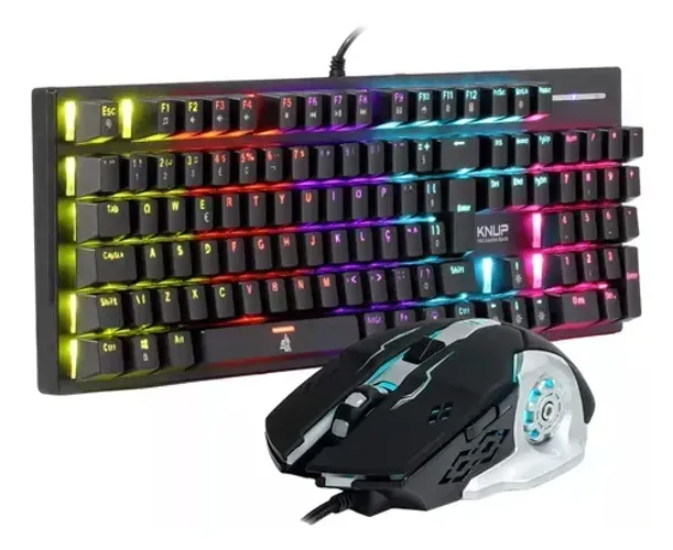 Kit Gamer Teclado Mecanico E Mouse, Rgb, Knup, Kpte131
