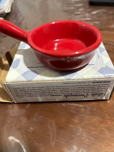 mini caçarola cerâmica vermelha