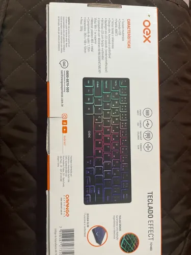 Teclado Gamer Oex TC-403 RGB Slim ABNT2