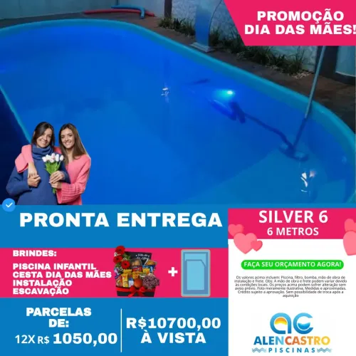 Piscina 6m Silver  - Dia das Mães! Kit básico 