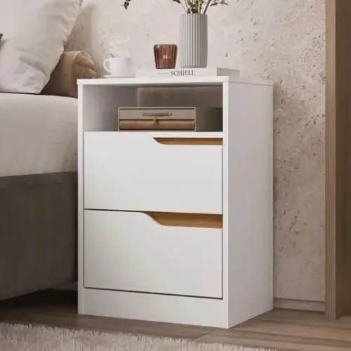 Mesa de Cabeceira 2 Gavetas Flex Sole Albatroz - Em Oferta 