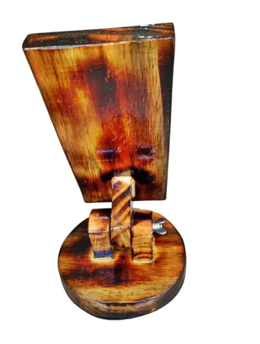 Suporte base redonda  para  Celular Decorativo Madeira Envernizada