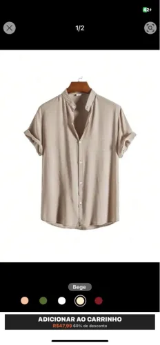 Camisas Masculinas Gola Padre GG - Viscolinho, Manga Curta (desapego)